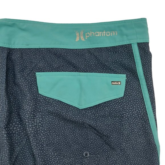 Hurley Board Shorts Mens 36 Green Phantom Drawstring Pool Beach Lightweight - Picture 8 of 10